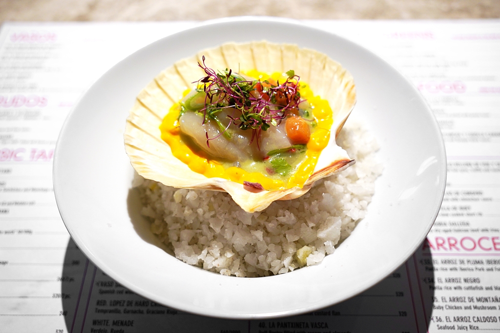 เซวิชเช่หอยเชลล์ของร้าน Vaso Spanish Tapas Bar